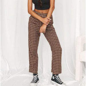 Brown Checkered Trousers